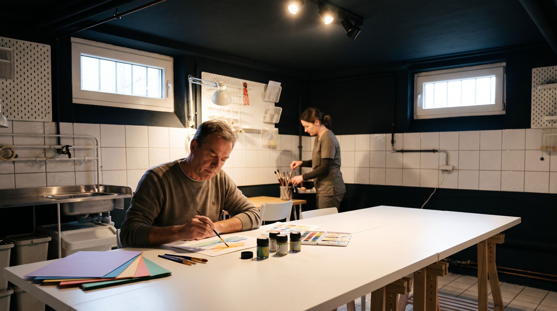 Kreativ-malerische Werktherapie im Werkraum Cortex